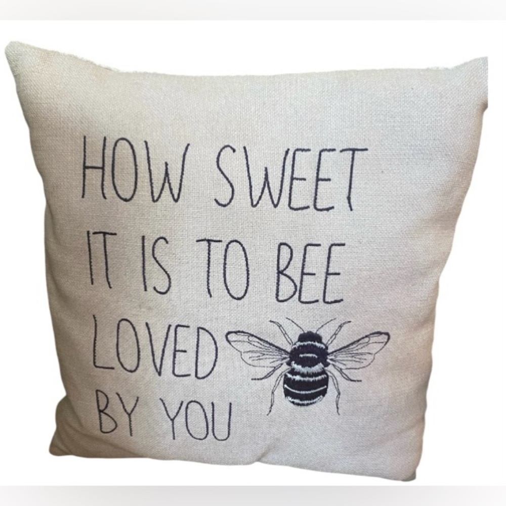 How Sweet It Is To Bee Loved By You Accent Pillow - Cream